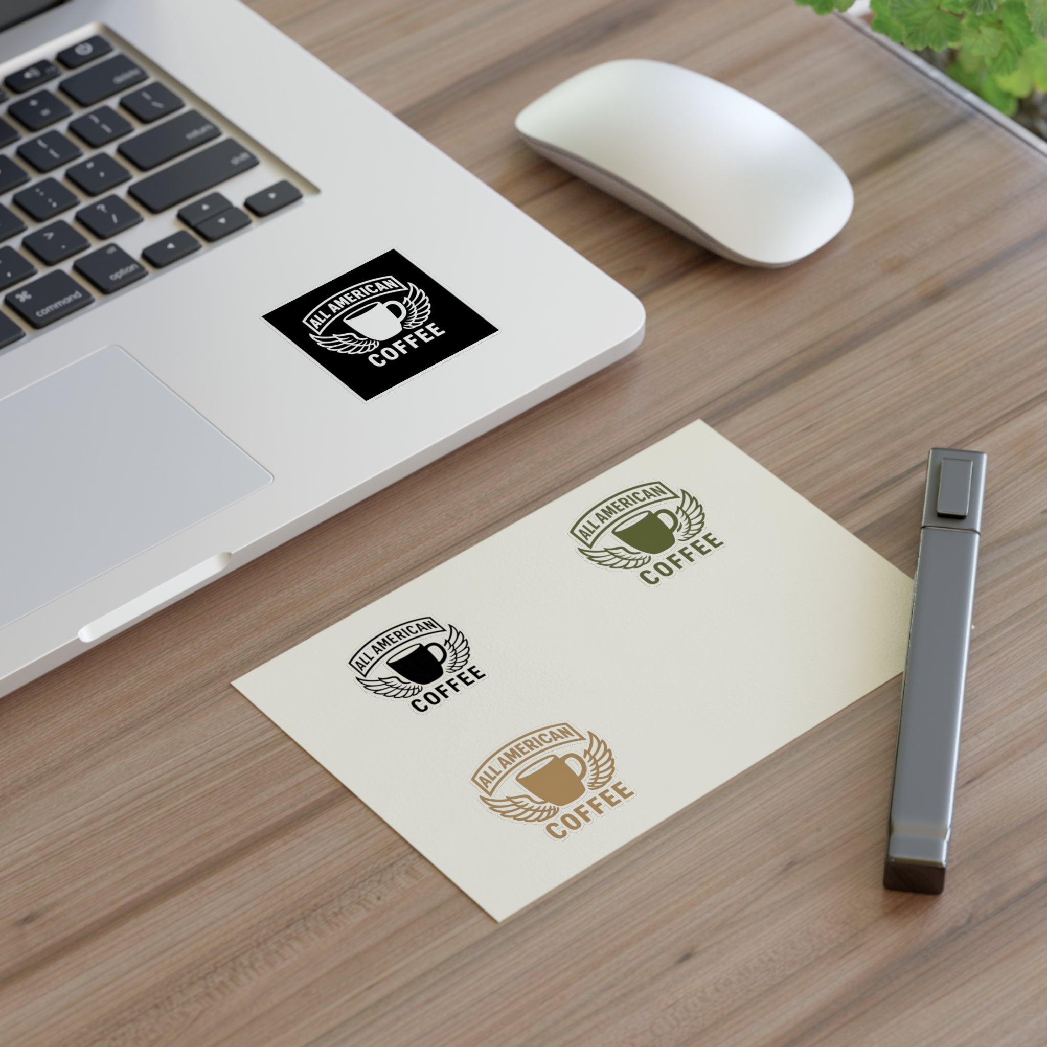 All American Coffee Sticker Sheet — Retro Coffee Logo Decals (4-Pack)