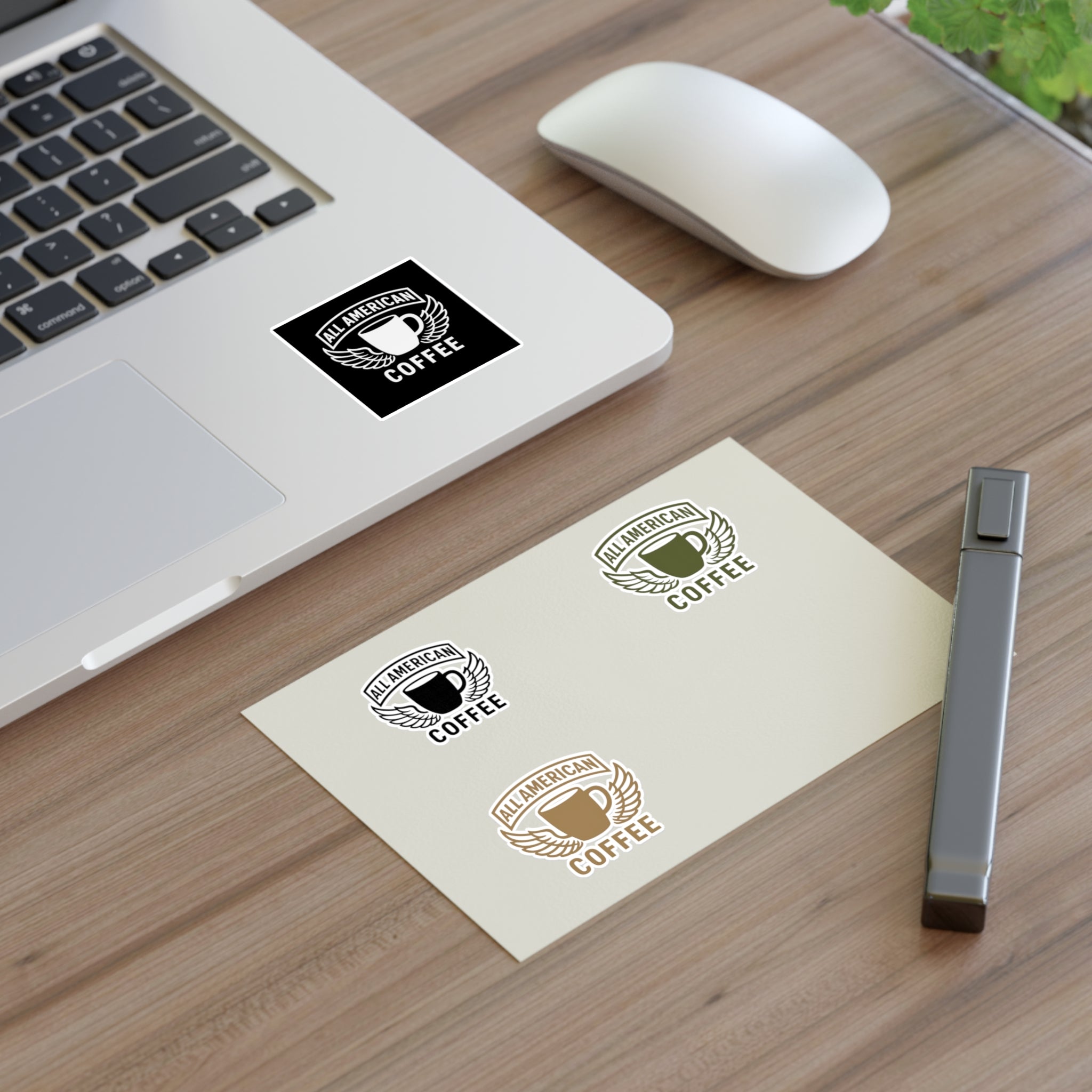 All American Coffee Sticker Sheet — Retro Coffee Logo Decals (4-Pack)