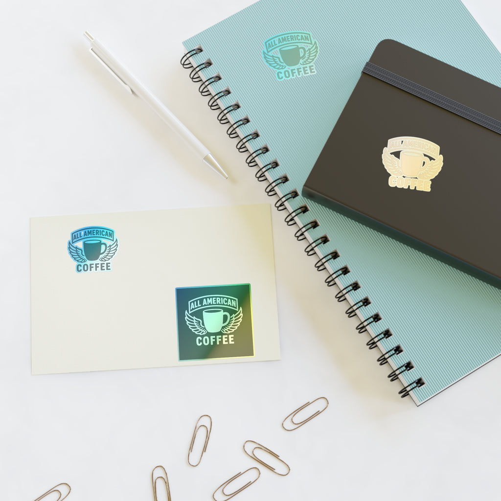 All American Coffee Sticker Sheet — Retro Coffee Logo Decals (4-Pack)